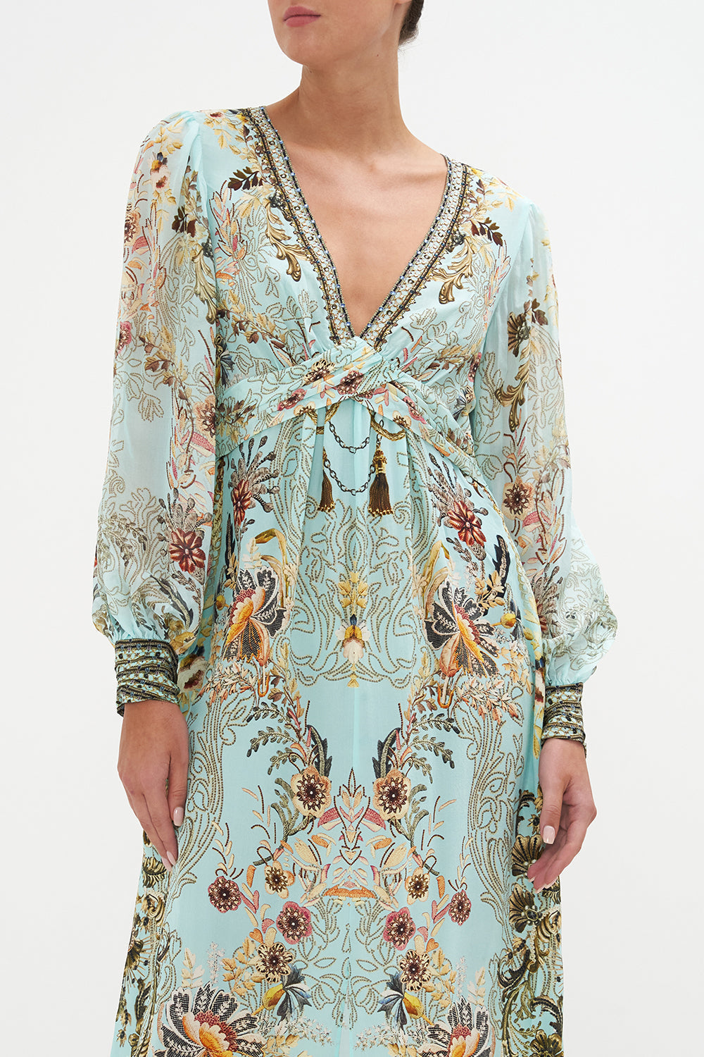 TWIST FRONT LONG DRESS ADIEU YESTERDAY