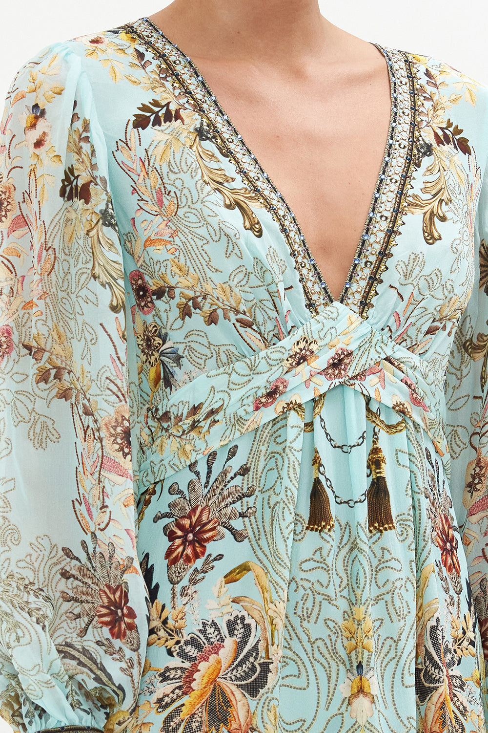 TWIST FRONT LONG DRESS ADIEU YESTERDAY