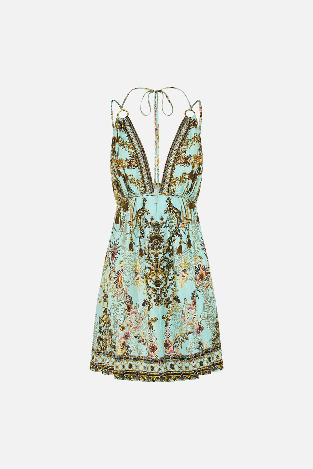 SHORT FLARED DRESS WITH HARDWARE ADIEU YESTERDAY