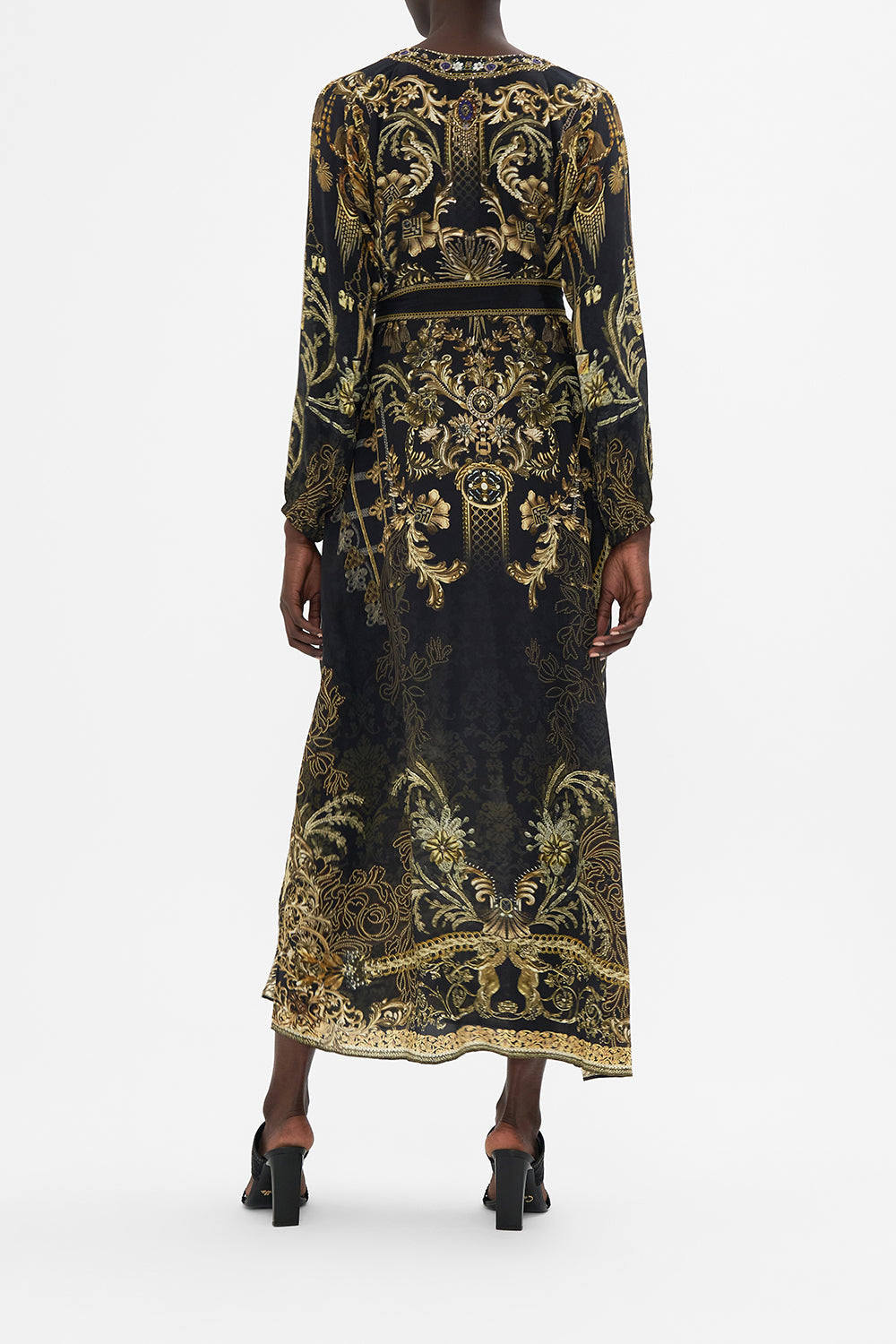 TIE FRONT V NECK DRESS THE NIGHT IS NOIR