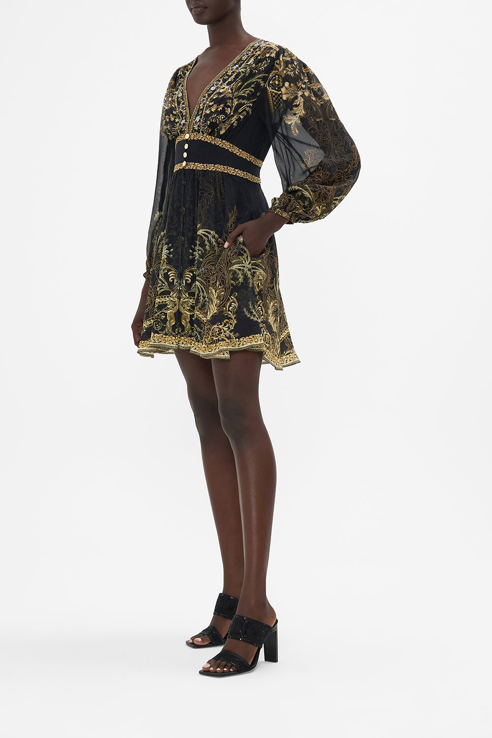 CURVED WAISTBAND SHORT DRESS THE NIGHT IS NOIR