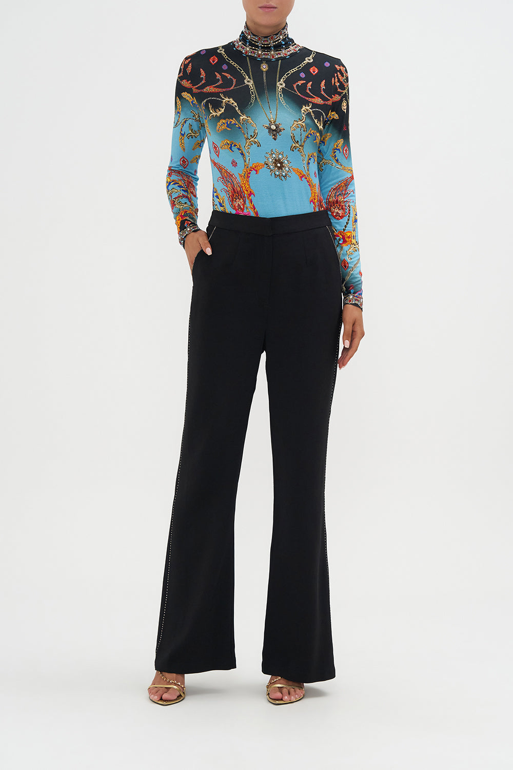 Jersey Turtleneck What Lies Beneath print by CAMILLA