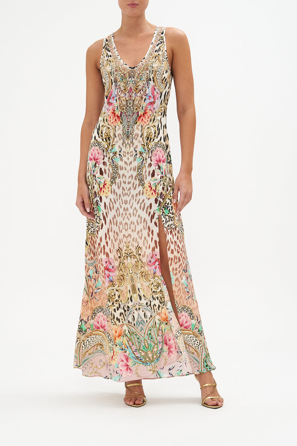 Bias Cut Tank Dress Queen Atlantis print by CAMILLA