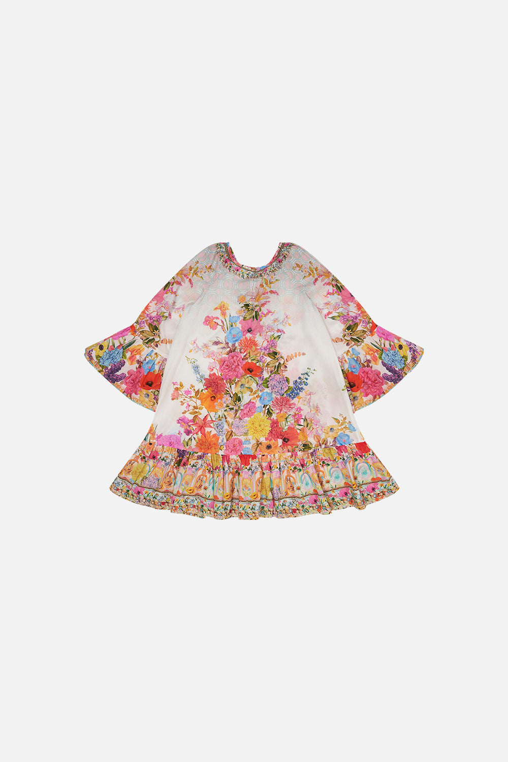 KIDS A-LINE GATHERED DRESS 4-10 SUNLIGHT SYMPHONY