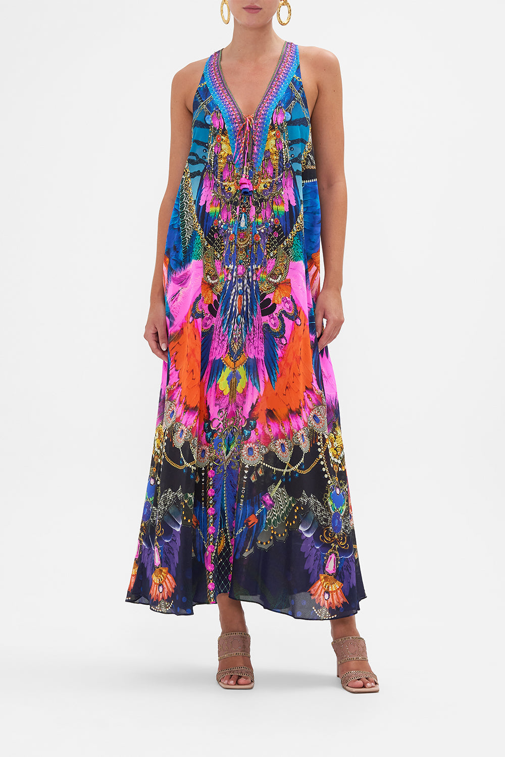 Lace Up Racer Back Dress Dancing With Destiny print by CAMILLA