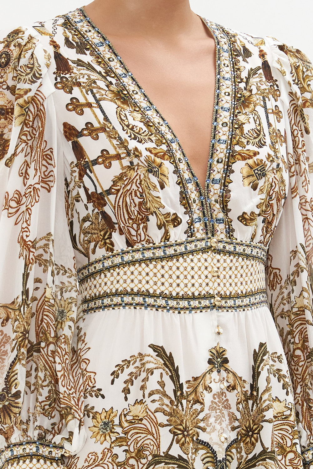 BUTTON FRONT FRILL DRESS ROAD TO RICHESSE