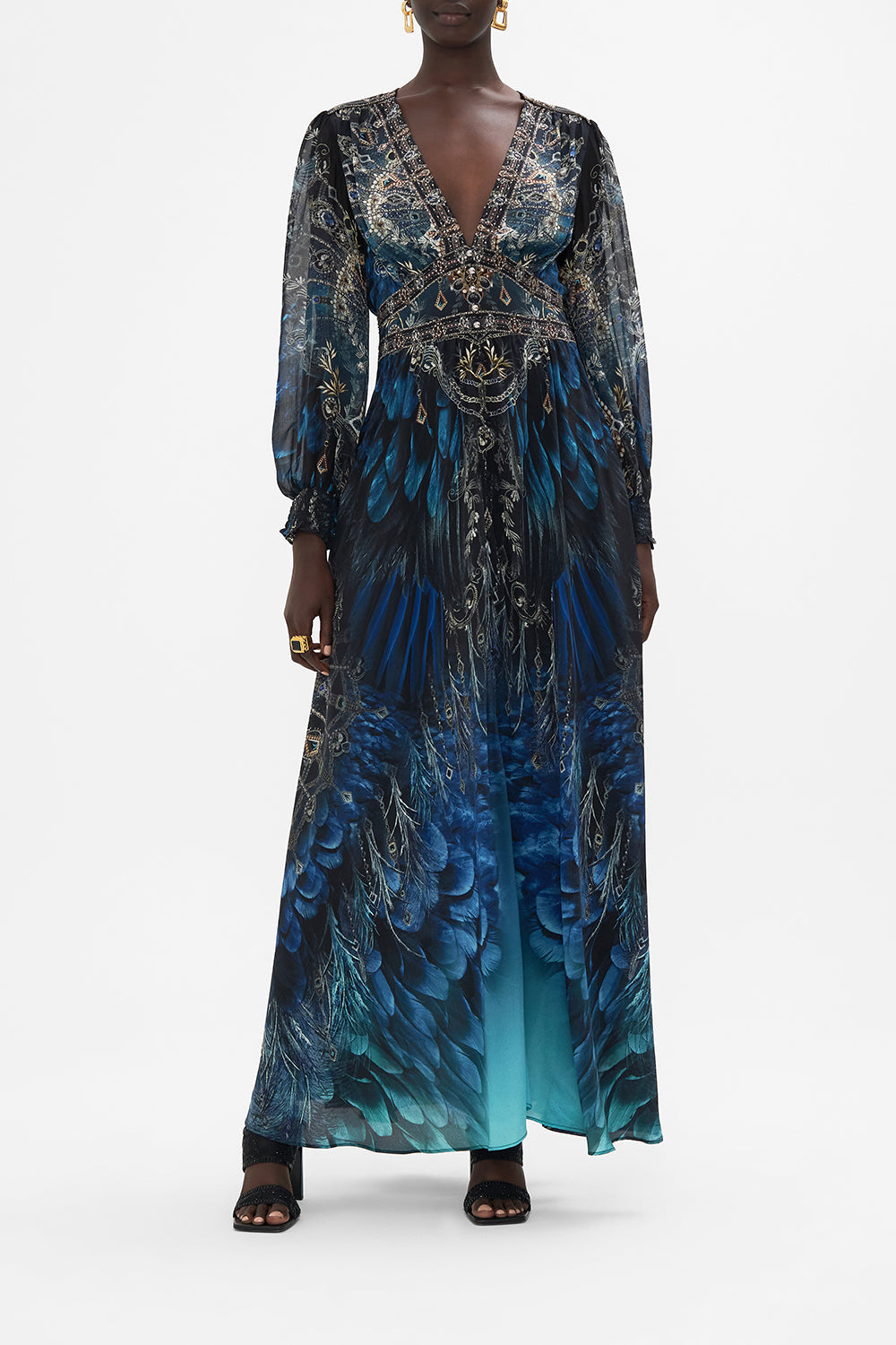 Button Dress With Shaped Waistband Ground Control print by CAMILLA