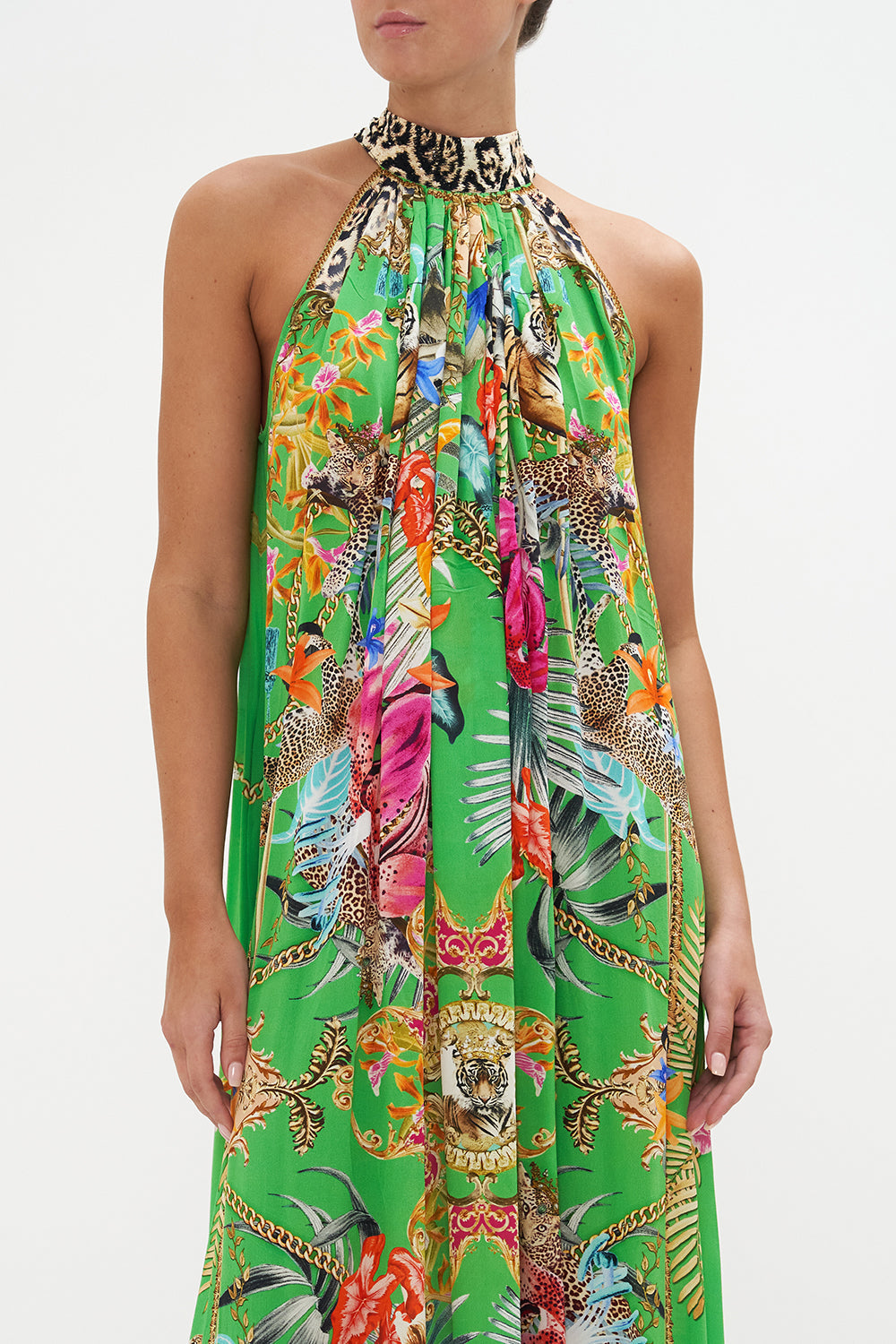 TIE NECK LONG DRESS CURIOUS AND CURIOUSER