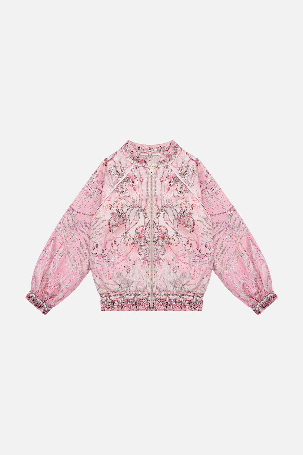 Kids Self Collar Bomber Jacket 12-14 Starship Sistas print by CAMILLA