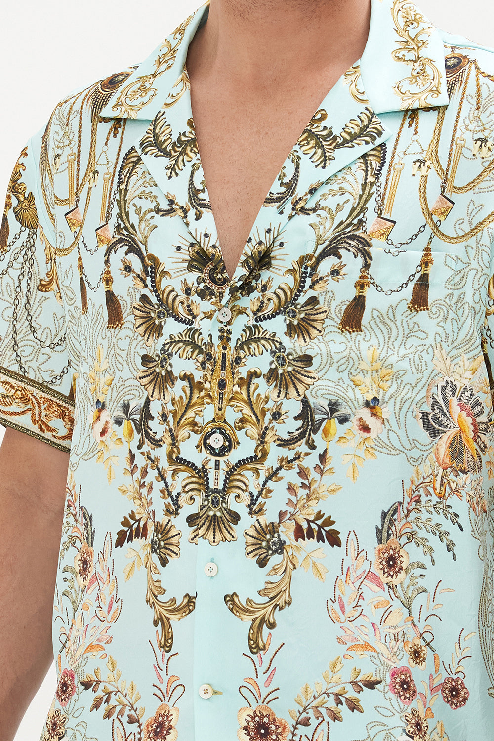 SHORT SLEEVE CAMP COLLARED SHIRT ADIEU YESTERDAY