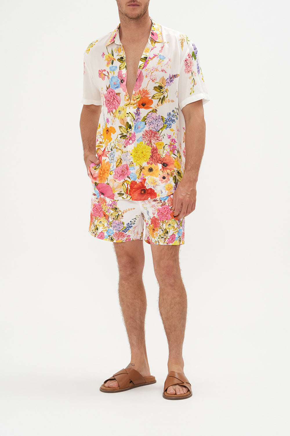 Short Sleeve Button Through Shirt Sunlight Symphony print by CAMILLA