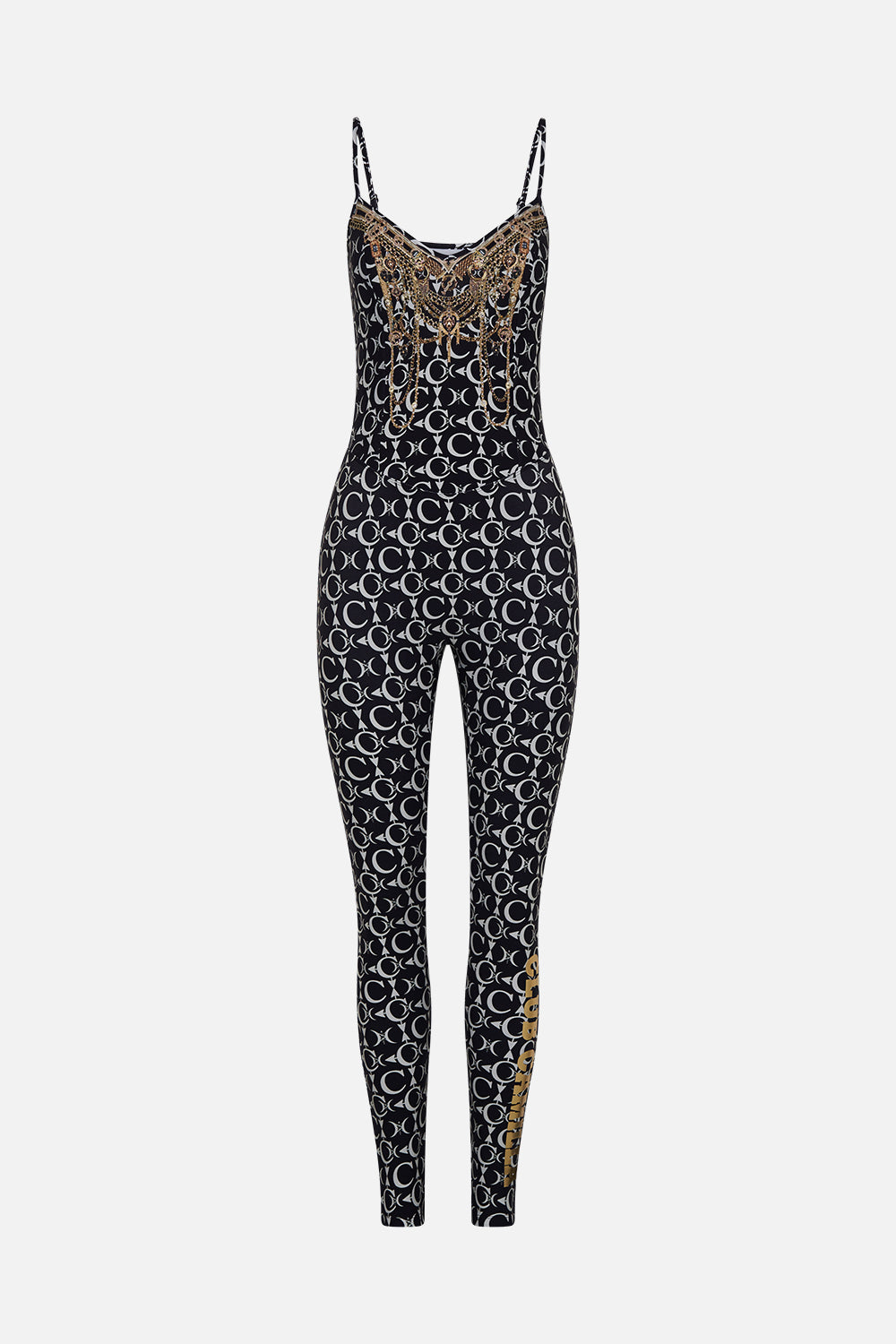 V NECK CATSUIT LEOS SKY