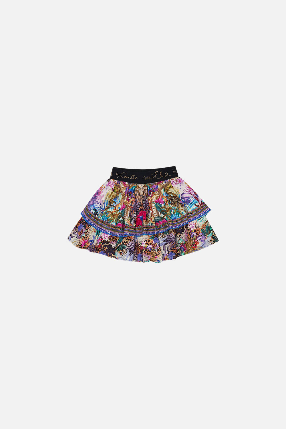 KIDS FRILL HEM SKIRT WITH JACQUARD ELASTIC WAISTBAND 12-14 MERRY GO ROUND