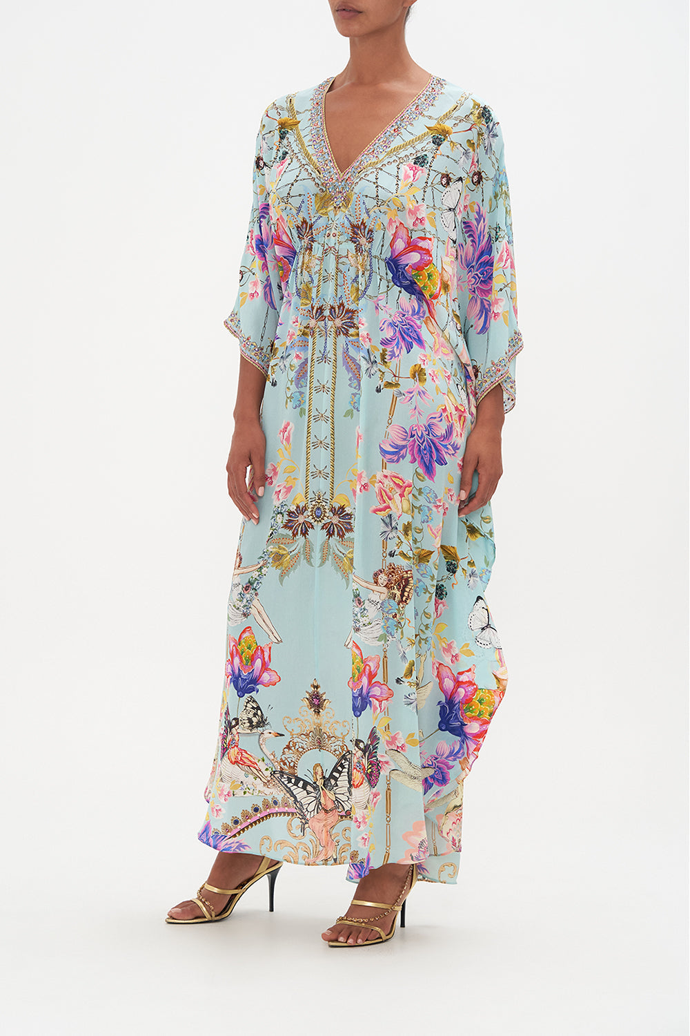 GATHERED WAIST KAFTAN LOVE WEB