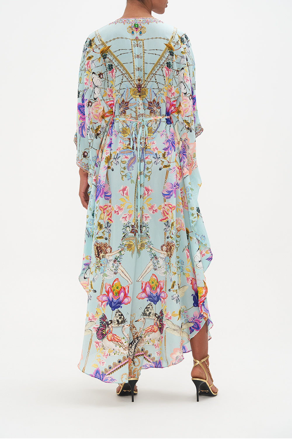 GATHERED WAIST KAFTAN LOVE WEB