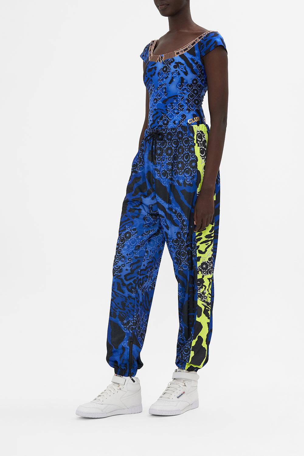 SWEAT PANTS FOLDED WAISTBAND AND HEM ZIP CAT GOT YOUR TONGUE