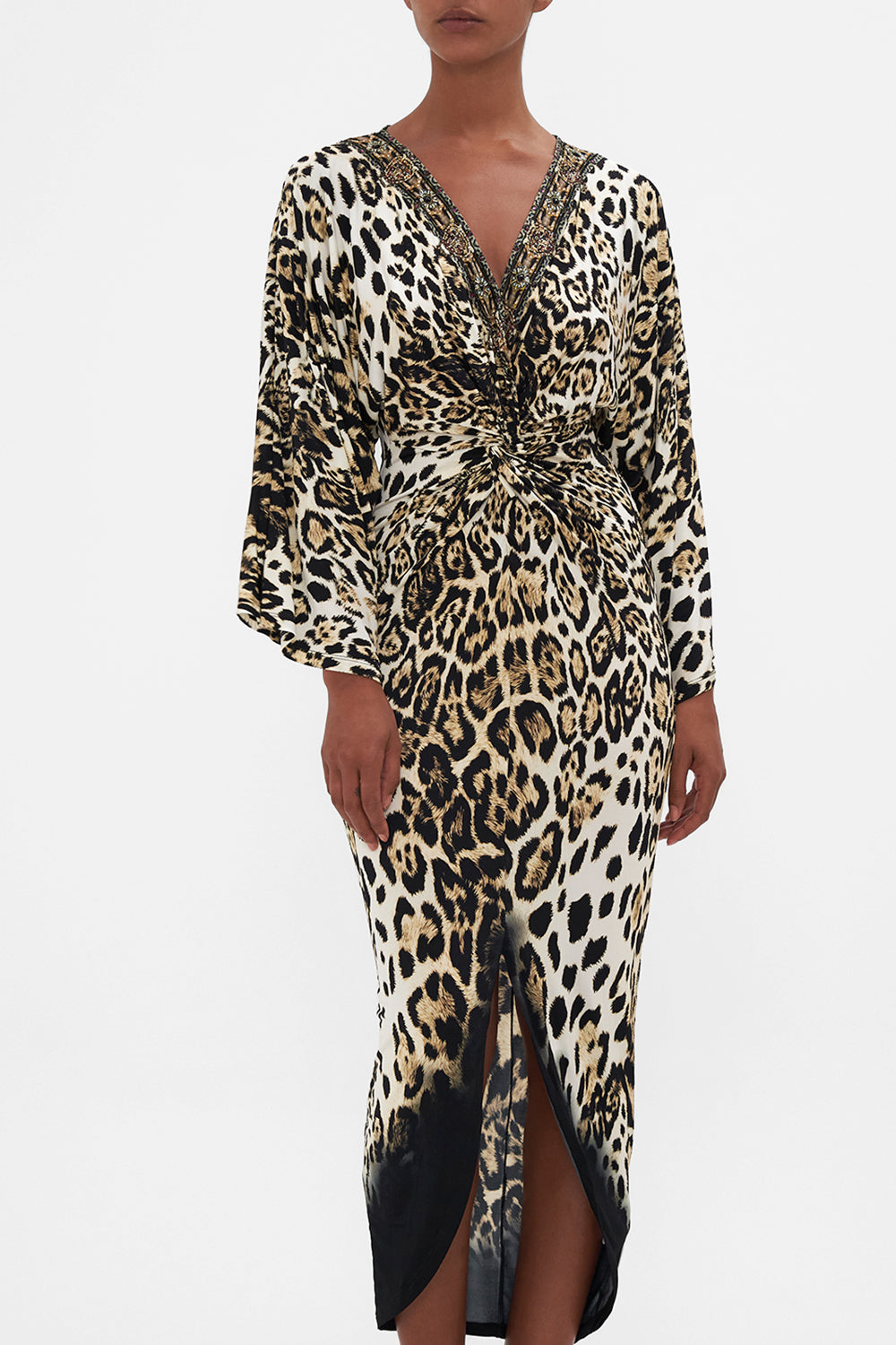 LONG SPLIT FRONT TWIST DRESS COOL FOR CATS