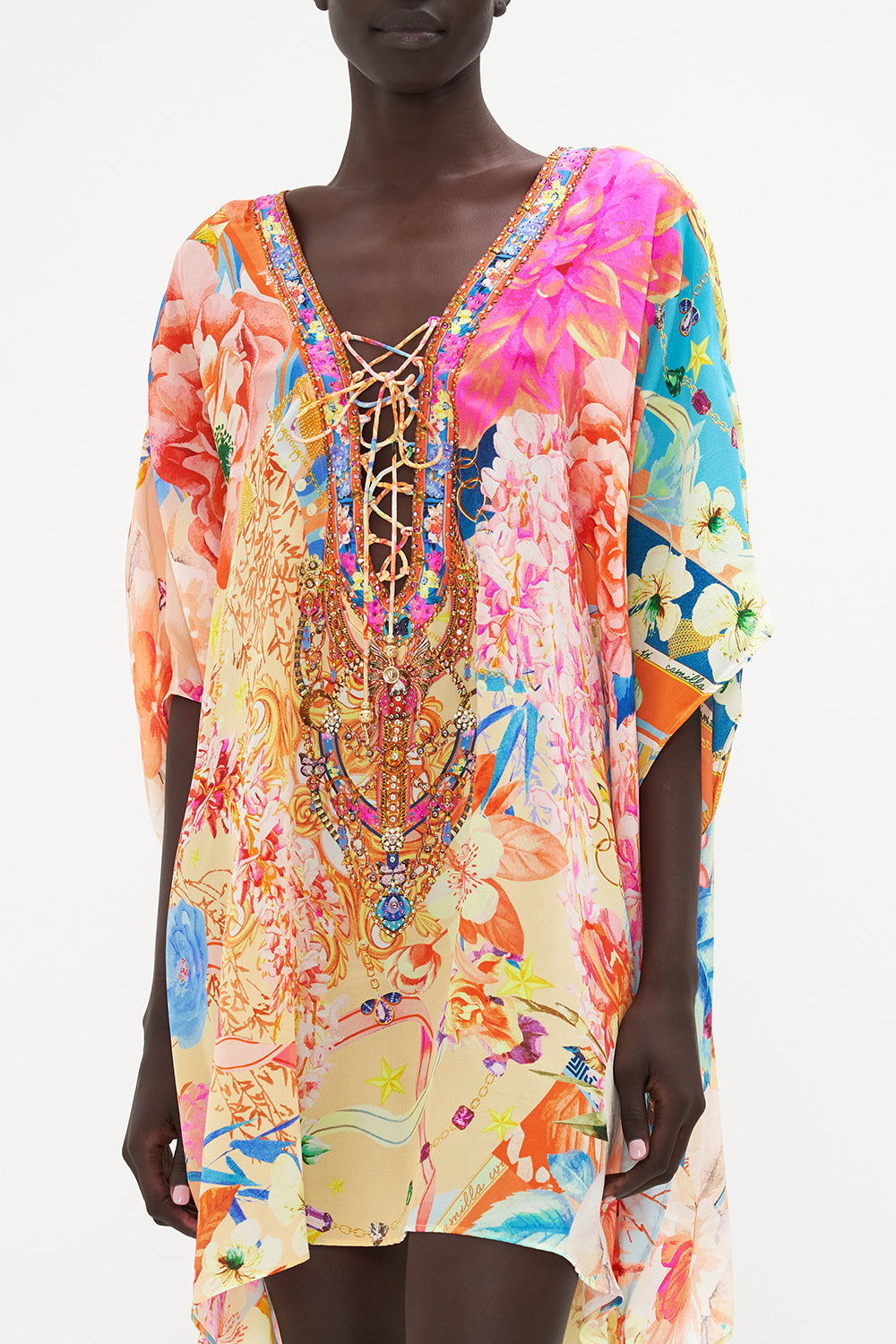 SHORT LACE UP KAFTAN MEET ME IN THE GARDEN