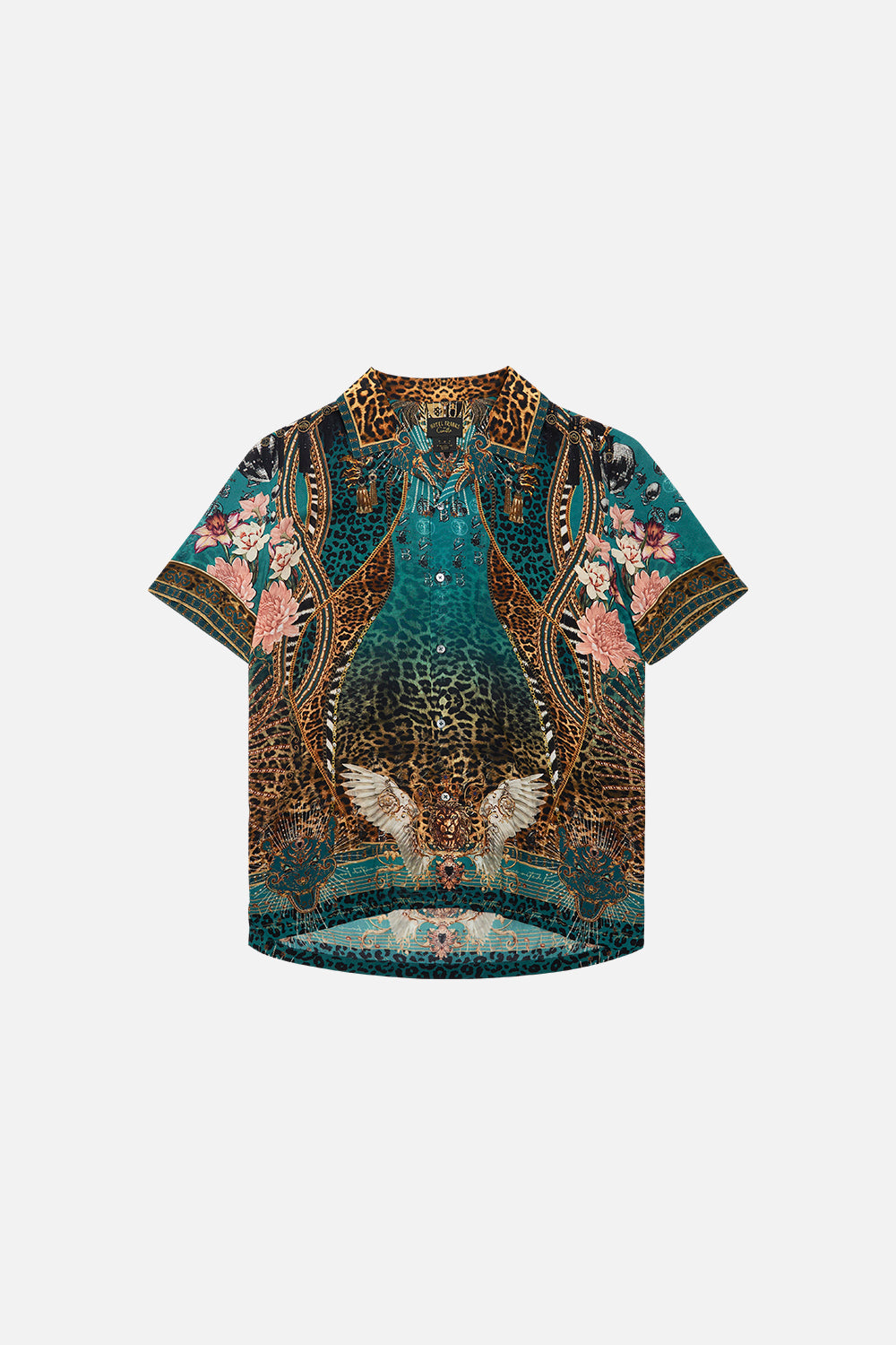 SHORT SLEEVE CAMP COLLARED SHIRT TIGER PANTS