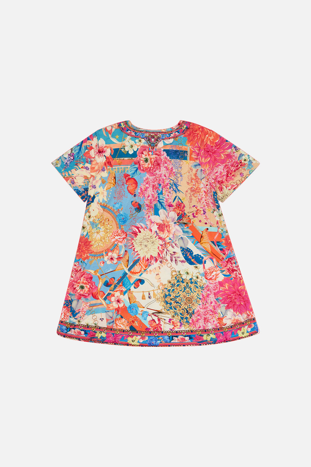 KIDS T-SHIRT DRESS WITH FLARE HEM 4-10 MEET ME IN THE GARDEN