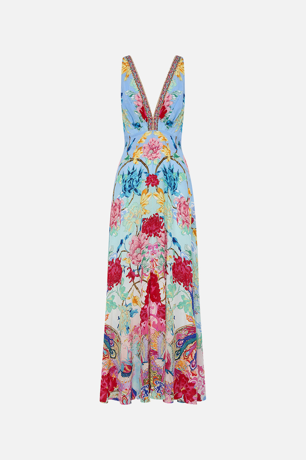 PLUNGE NECK MAXI DRESS GO STAG