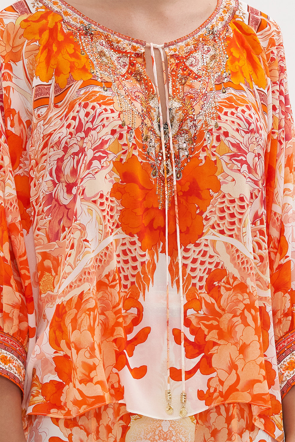 RAGLAN SLEEVE BLOUSE WITH CUFF DRAGON MOTHER