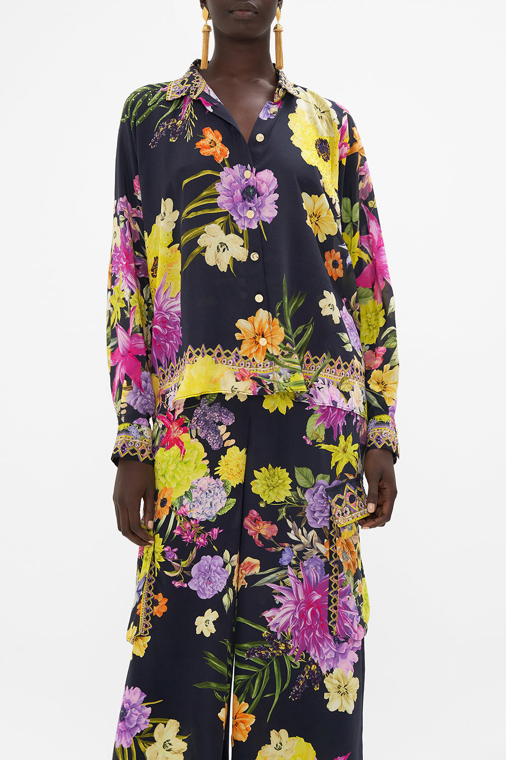 CURVED HEM SHIRT PEACE BE WITH YOU