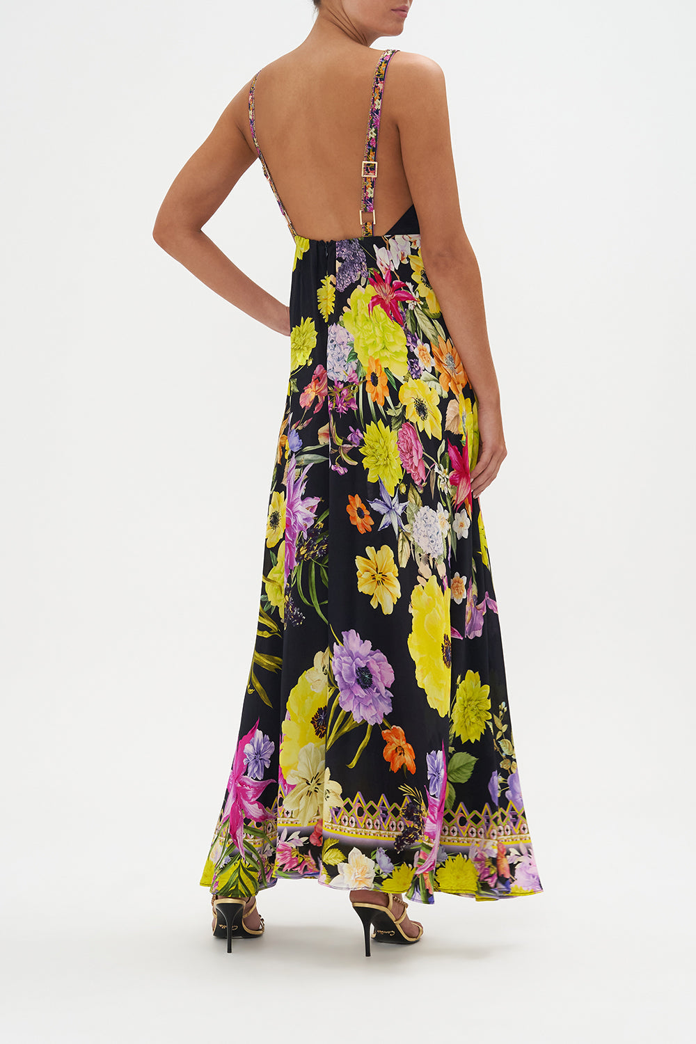 PLUNGE NECK MAXI DRESS PEACE BE WITH YOU