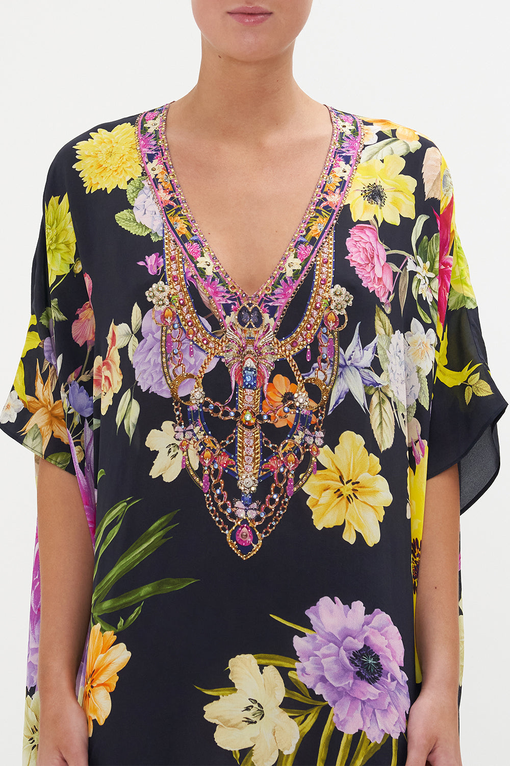 RECTANGULAR V NECK KAFTAN PEACE BE WITH YOU