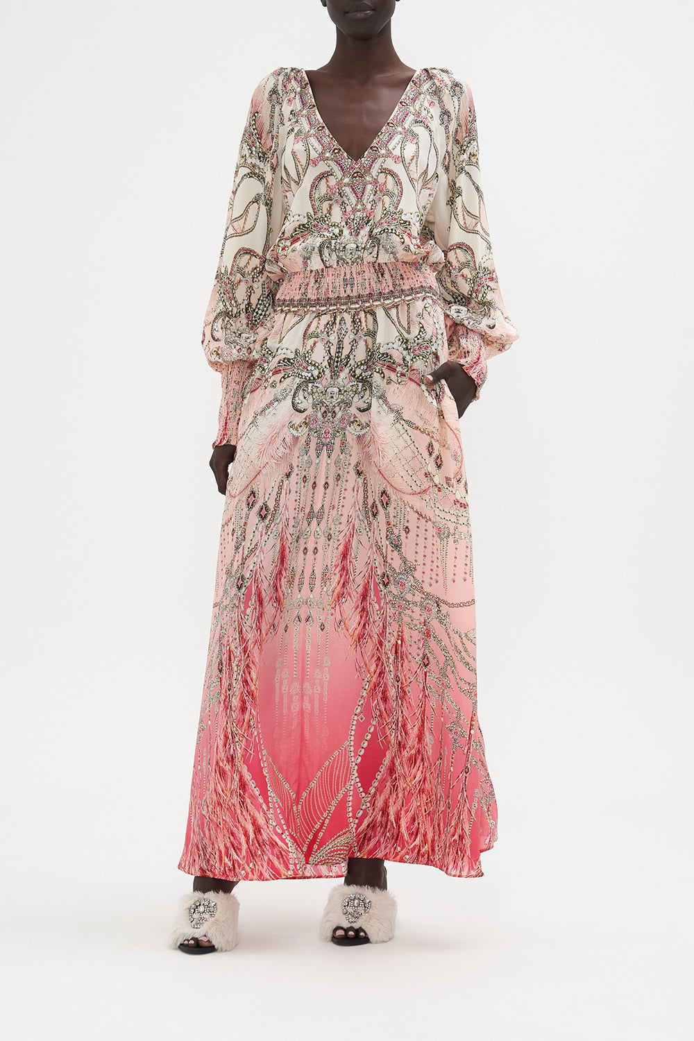 Dress With Shirred Waist And Cuff Starship Sistas print by CAMILLA