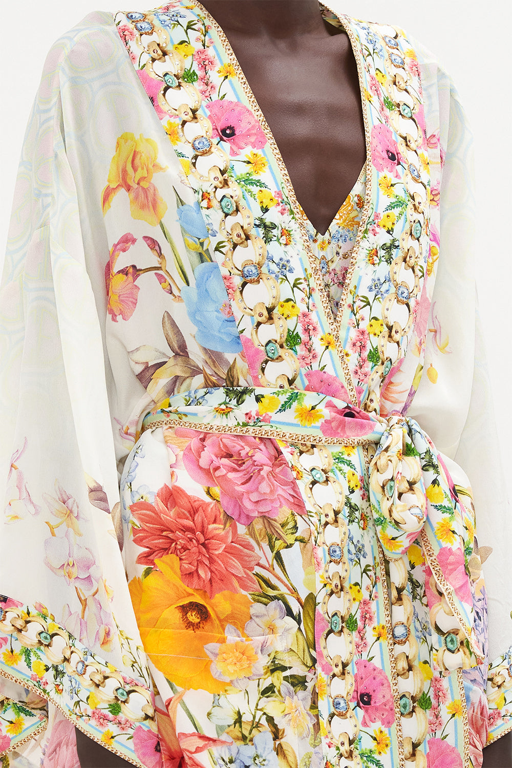 KIMONO WITH TIE BELT SUNLIGHT SYMPHONY