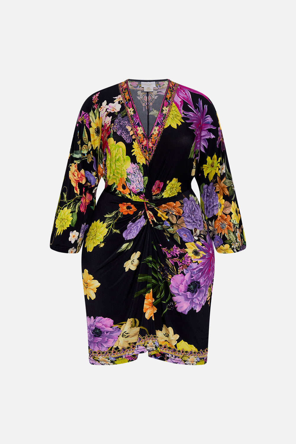 CAMILLA plus size floral dress in Peace Be With You print