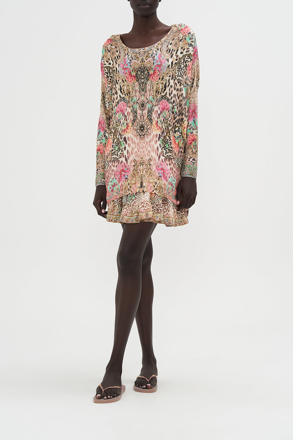 Oversize Long Sleeve Knit Top Queen Atlantis print by CAMILLA