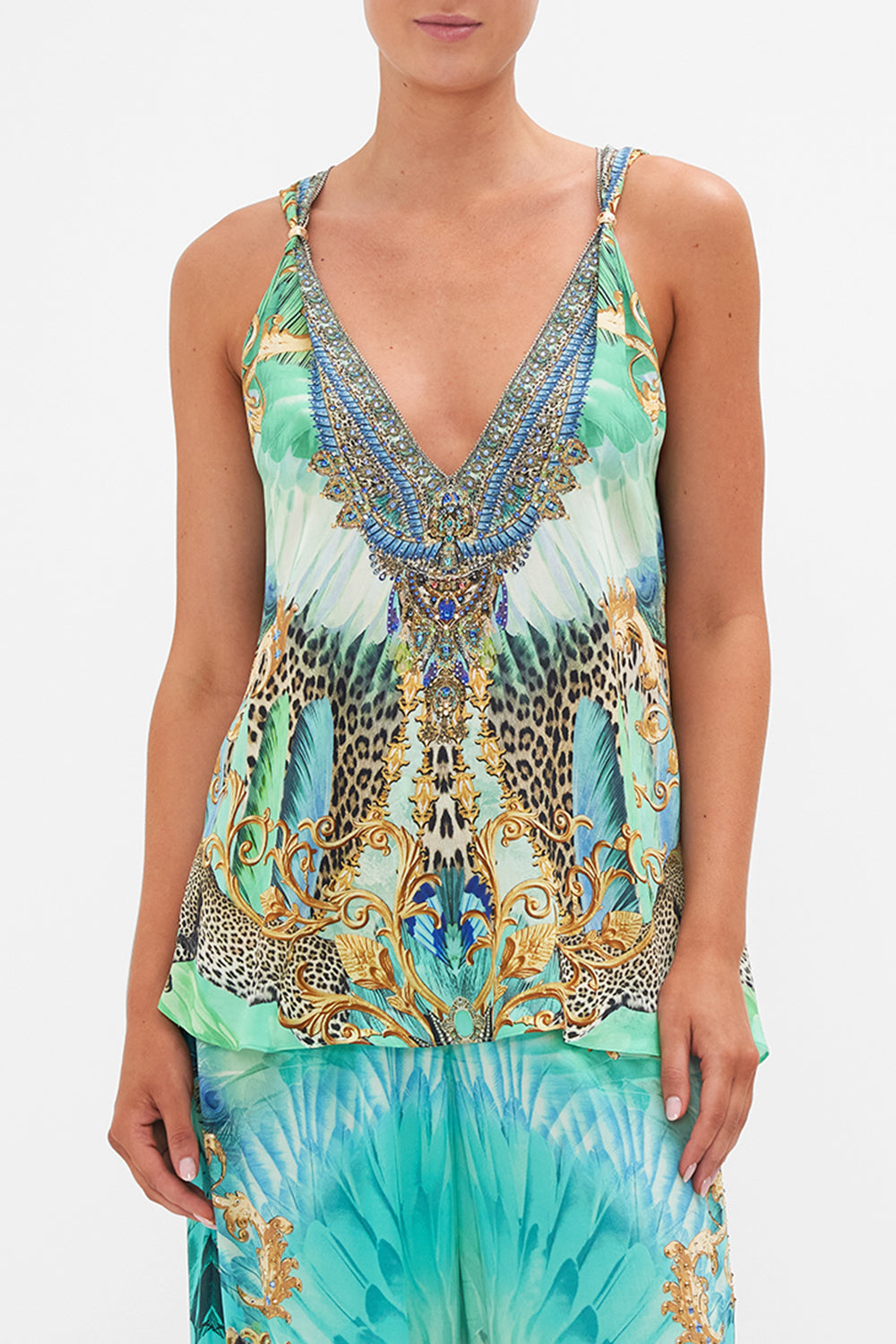 TANK TOP WITH STRAP BEAD DETAIL LAY OF THE LAND