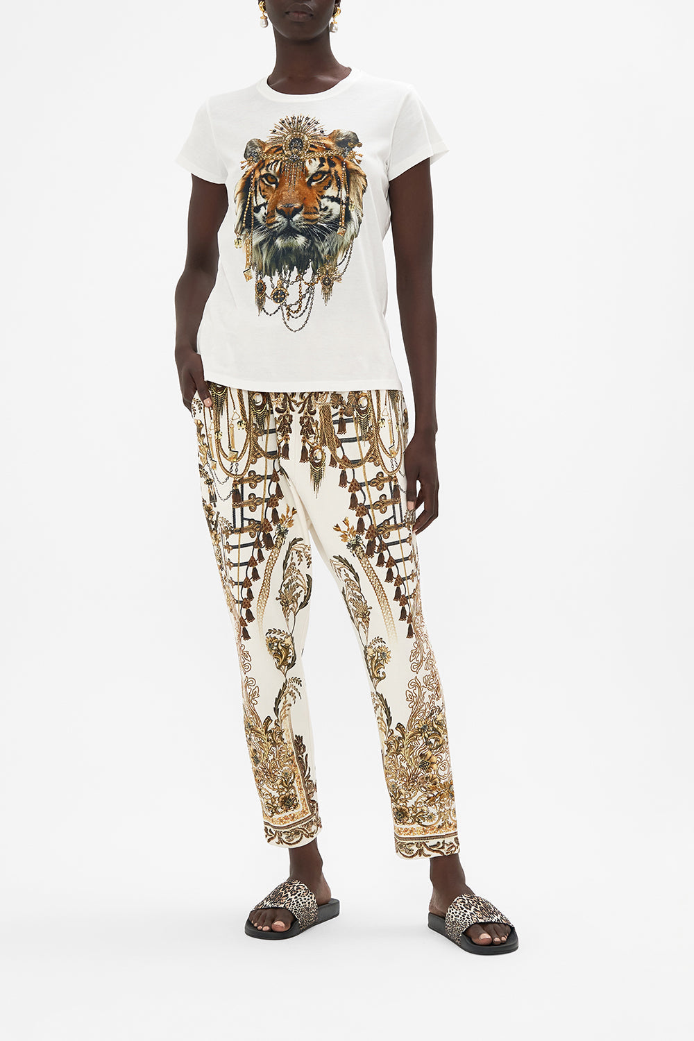 Slim Fit Round Neck T-Shirt Road To Richesse print by CAMILLA