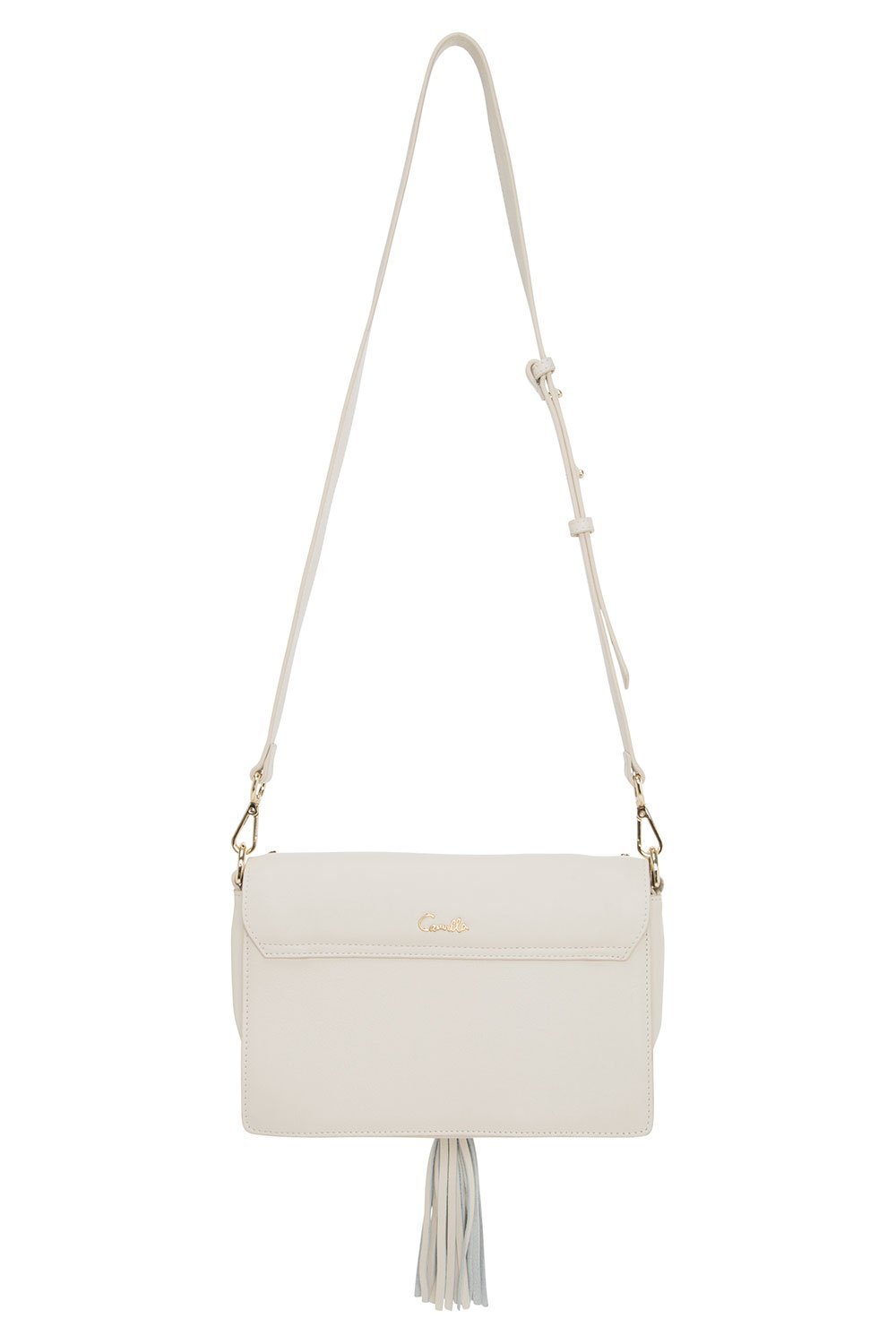 CONVERTABLE LEATHER C-B BAG ECRU