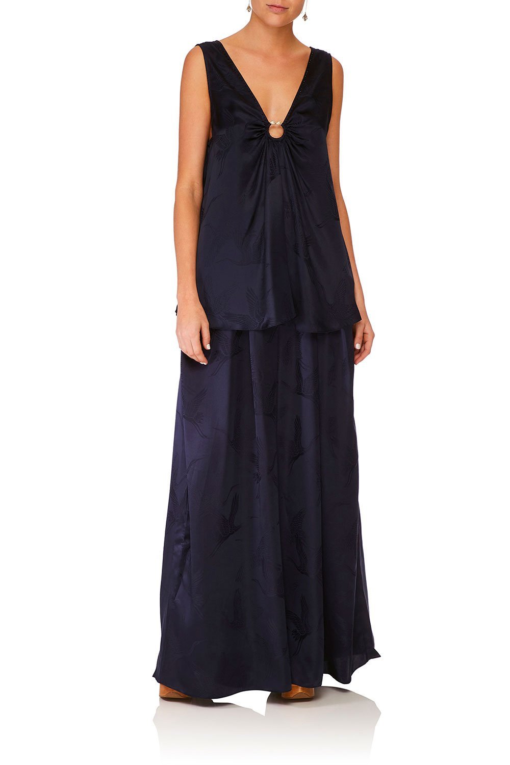 WIDE STRAP U-RING TOP SOLID NAVY