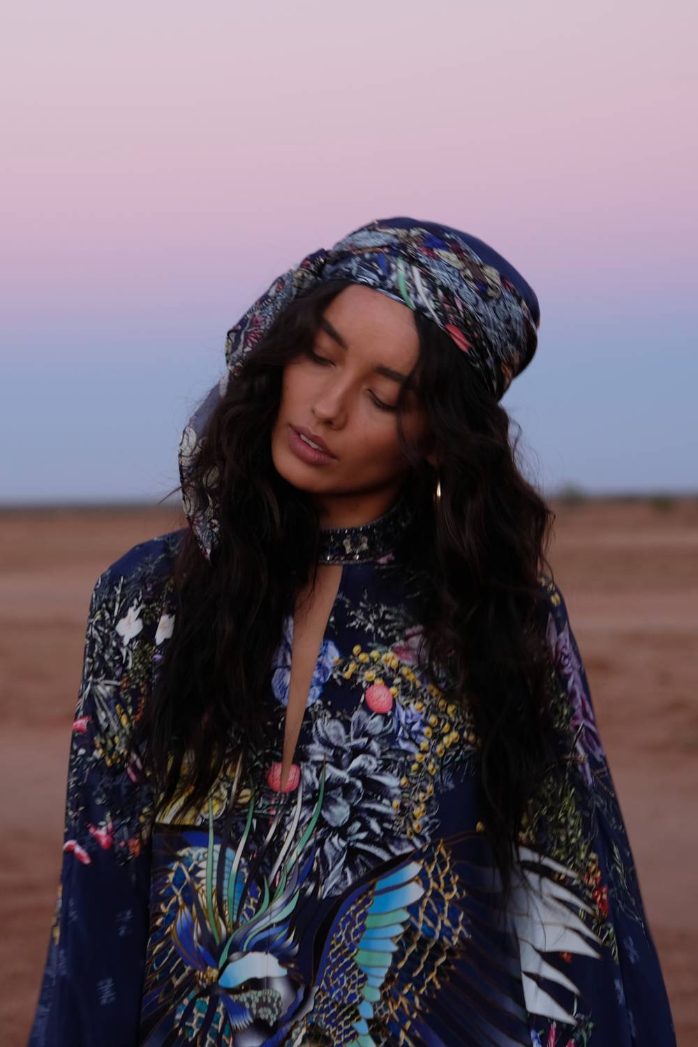 LARGE SQUARE SCARF SOUTHERN TWILIGHT