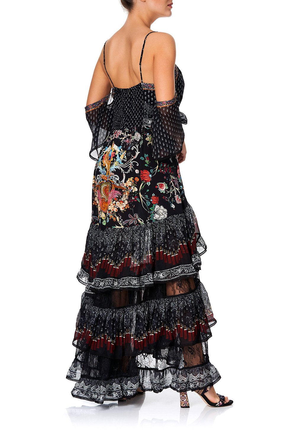 BUTTON-UP HIGH LOW DRESS WITH RUFFLE DETAIL HEUTE PROVINCIAL