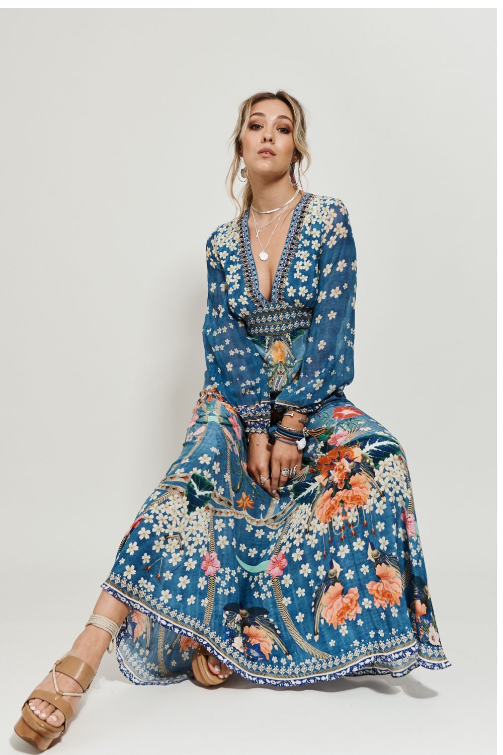 LANTERN SLEEVE DRESS FARAWAY FLORALS