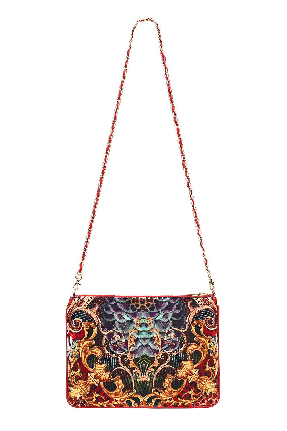 ZIP TOP CLUTCH WITH CHAIN SLAVE TO THE RHYTHM