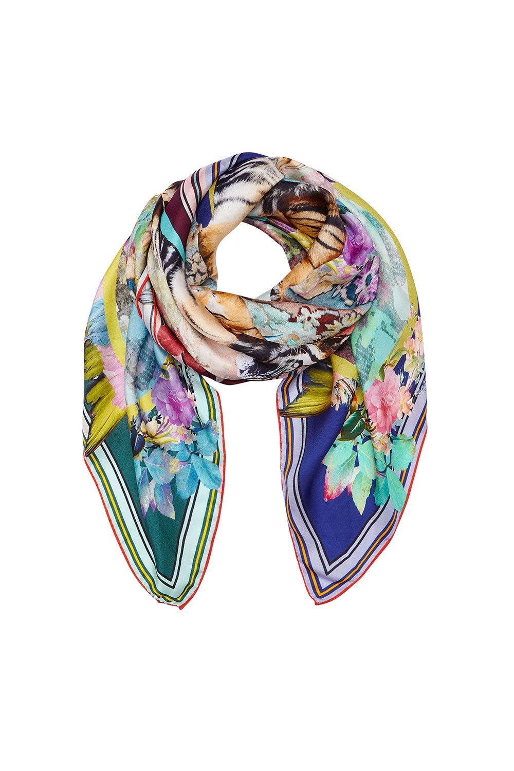 PRINTED SILK SCARF LIFE OF WILD