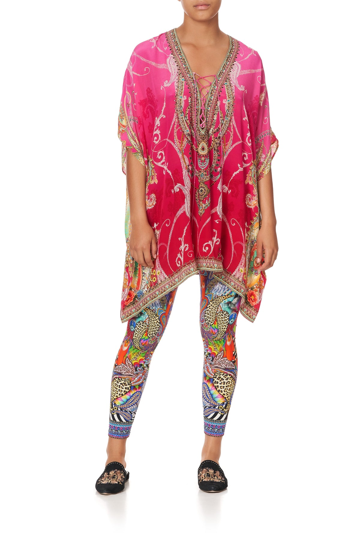 SHORT LACE UP KAFTAN RAINBOW RHYTHM