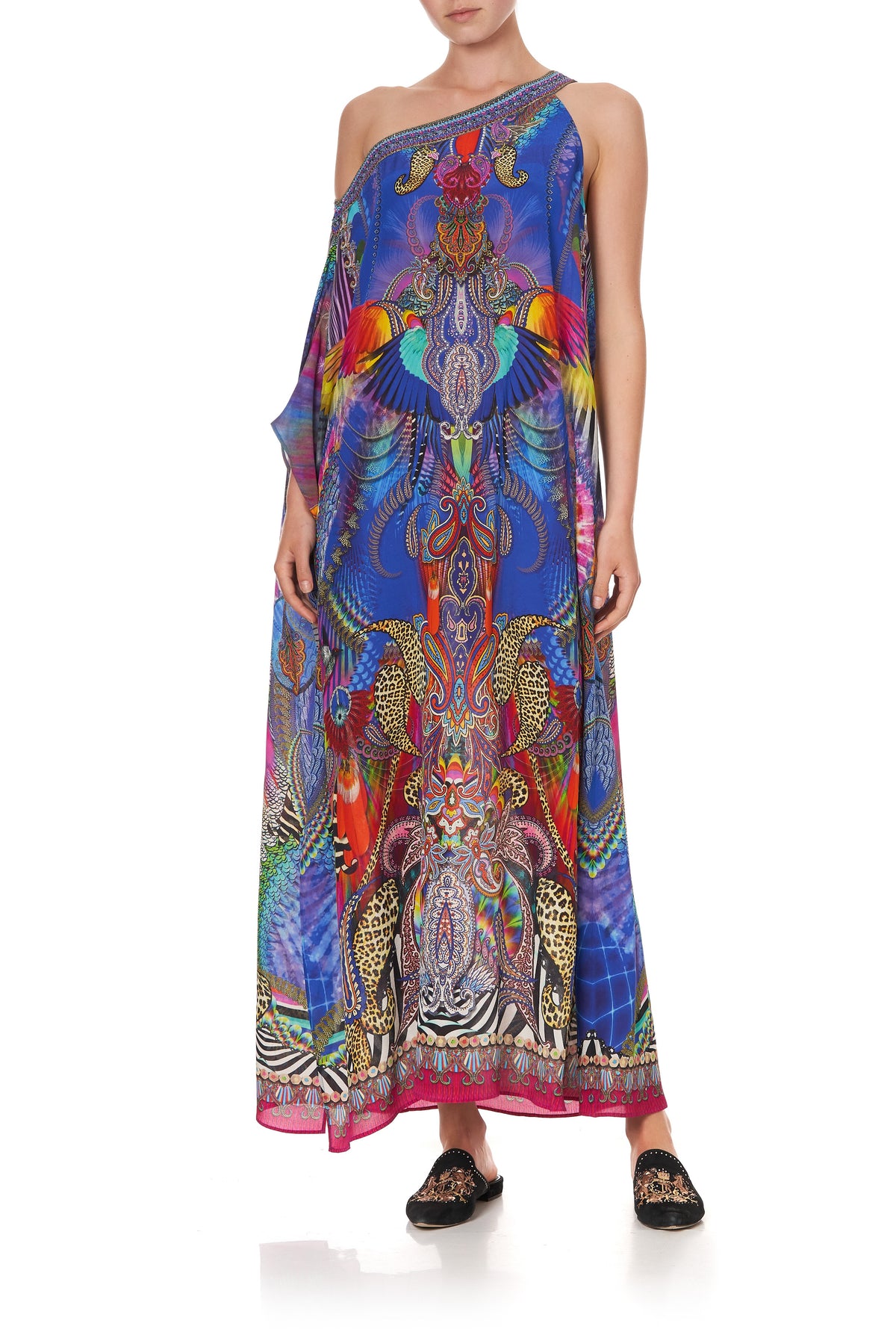 ONE SHOULDER KAFTAN WITH NECKBAND PSYCHEDELICA