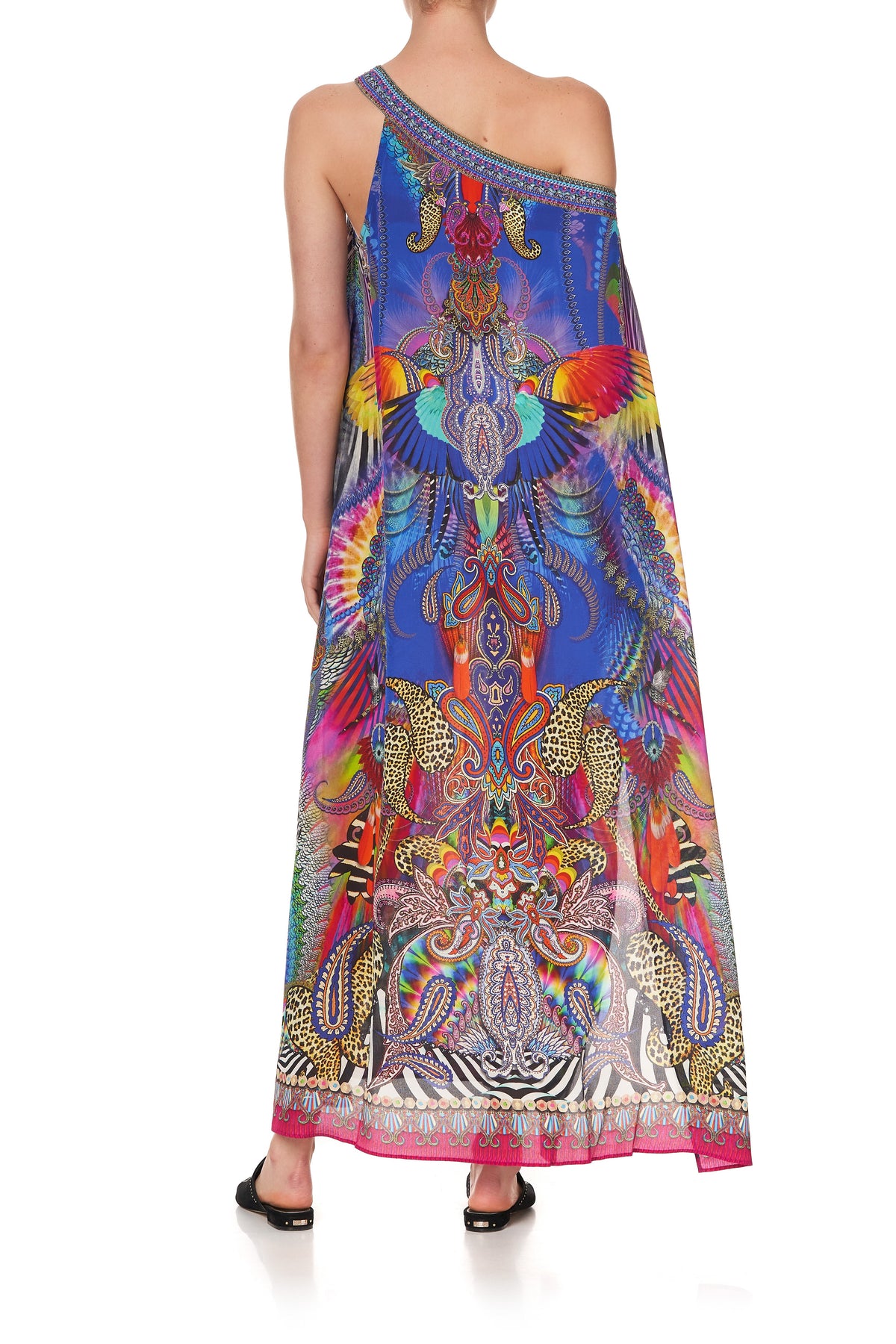 ONE SHOULDER KAFTAN WITH NECKBAND PSYCHEDELICA
