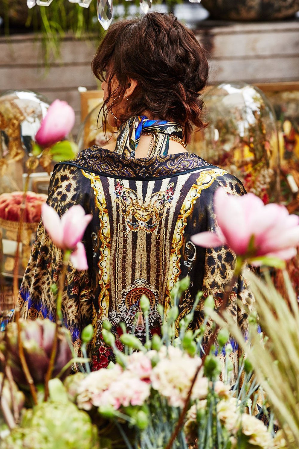 LONG ROBE WITH NARROW COLLAR STRONGER TOGETHER