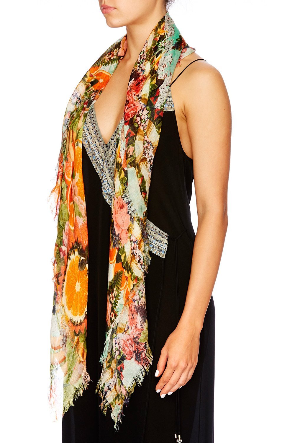 SAMBA SALADA SHEER SCARF W RAW EDGE