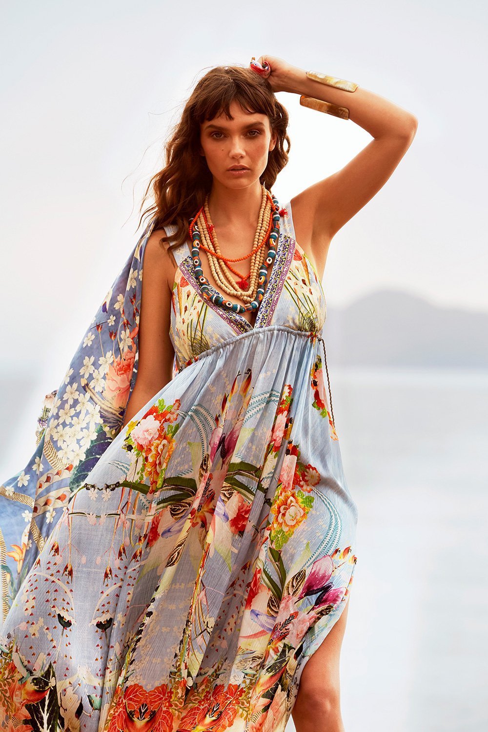 STRAP DRESS WITH GATHERED WAIST THE STILL ABYSS