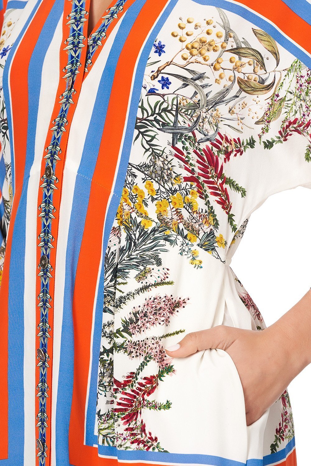 BUTTON DRESS WITH SQUARE SLEEVE GONE COAST