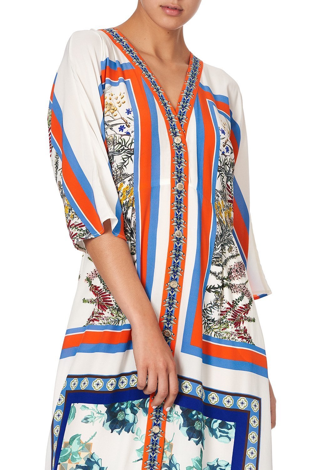 BUTTON DRESS WITH SQUARE SLEEVE GONE COAST